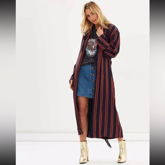 NWT! FP Free People Atrium Striped Duster Sz XS - Picture 4 of 14